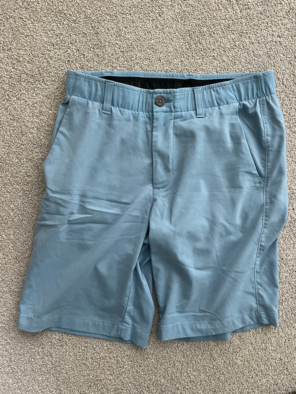 Men’s Under Armour Heat Gear Light Blue Performance Shorts Size:30